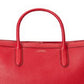 Ralph Lauren Women's Pebbled Leather Tote Red Size Regular