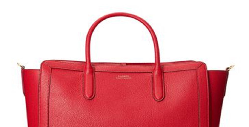 Ralph Lauren Women's Pebbled Leather Tote Red Size Regular