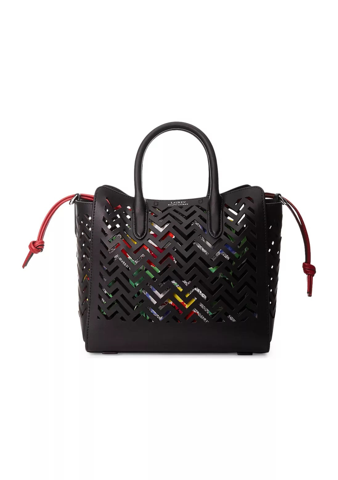 Ralph Lauren Women's Perforated Leather Tyler Tote Bag Black
