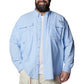 Columbia Men's Pfg Big & Tall Bahama Ii Long Sleeve Shirt Blue Size XXX-Large
