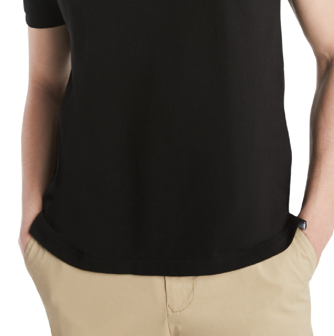 Tommy Hilfiger Men's Custom Fit Ivy Polo Black Size Medium