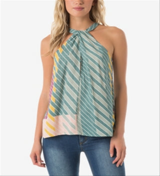 O'Neill Junior's Yana Printed Tank Top Green Size X-Large