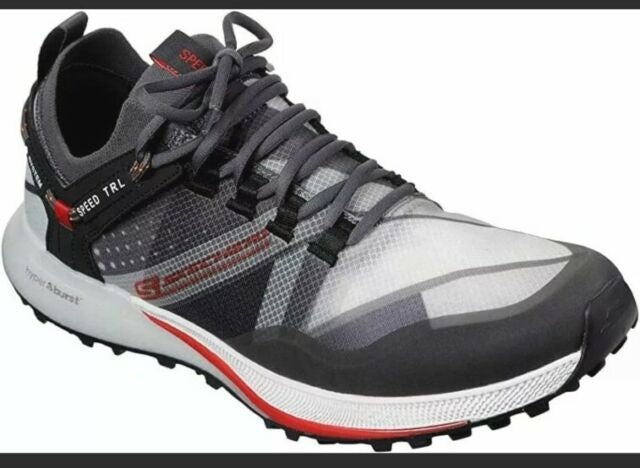 Skechers Men's Go Run Speed Trail Running Shoes Charcoal/Red