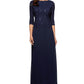 Alex Evenings Women's Sequin Lace & Chiffon Gown Blue Size 12