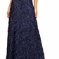 Alex Evenings Women's Embellished Lace A Line Gown Blue Size 12