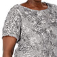 Alex Evenings Women's Embellished Lace A Line Gown Gray Size 16
