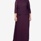 Alex Evenings Women's Mock Two Piece A Line Gown Purple Size 20W
