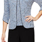 Alex Evenings Women's Printed Jacket And Top Set Blue Size Petite Medium
