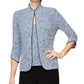 Alex Evenings Women's Printed Jacket And Top Set Blue Size Petite Medium