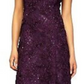 Alex Evenings Purple Lace Dress, Embellished Floral, Size 10