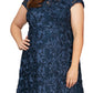 Alex Evenings Women's Sequin Lace Cocktail Dress Blue Size 16W