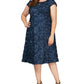 Alex Evenings Women's Sequin Lace Cocktail Dress Blue Size 16W