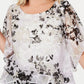 Alex Evenings Women's Printed Tiered Blouse White Size 1X