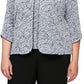 Alex Evenings Women's Printed Mandarin Jacket & Top Set Blue Size 2X
