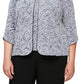 Alex Evenings Women's Printed Mandarin Jacket & Top Set Purple Size 3X