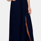 Alex Evenings Women's Cowl Neck Beaded Waist Gown Blue Size 12