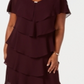 SL Fashions Women's Tiered Shift Dress Wine Size 24W