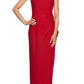 Alex Evenings Women's Floral Shoulder V Neck Gown Red Size 2