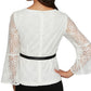 Alex Evenings Women's Lace Tie Waist Top White Size X-Large