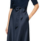 Alex Evenings Women's Half Sleeve V Neck Gown Blue Size 14
