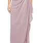 Alex Evenings Women's Cold Shoulder Draped Metallic Gown Pink Size 6Petite