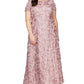 Alex Evenings Women's Rosette Lace Short Sleeve A Line Gown Pink Size 18W