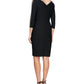 Alex Evenings Women's Embellished Surplice Neck Sheath Dress Black Size 6
