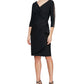 Alex Evenings Women's Embellished Surplice Neck Sheath Dress Black Size 6