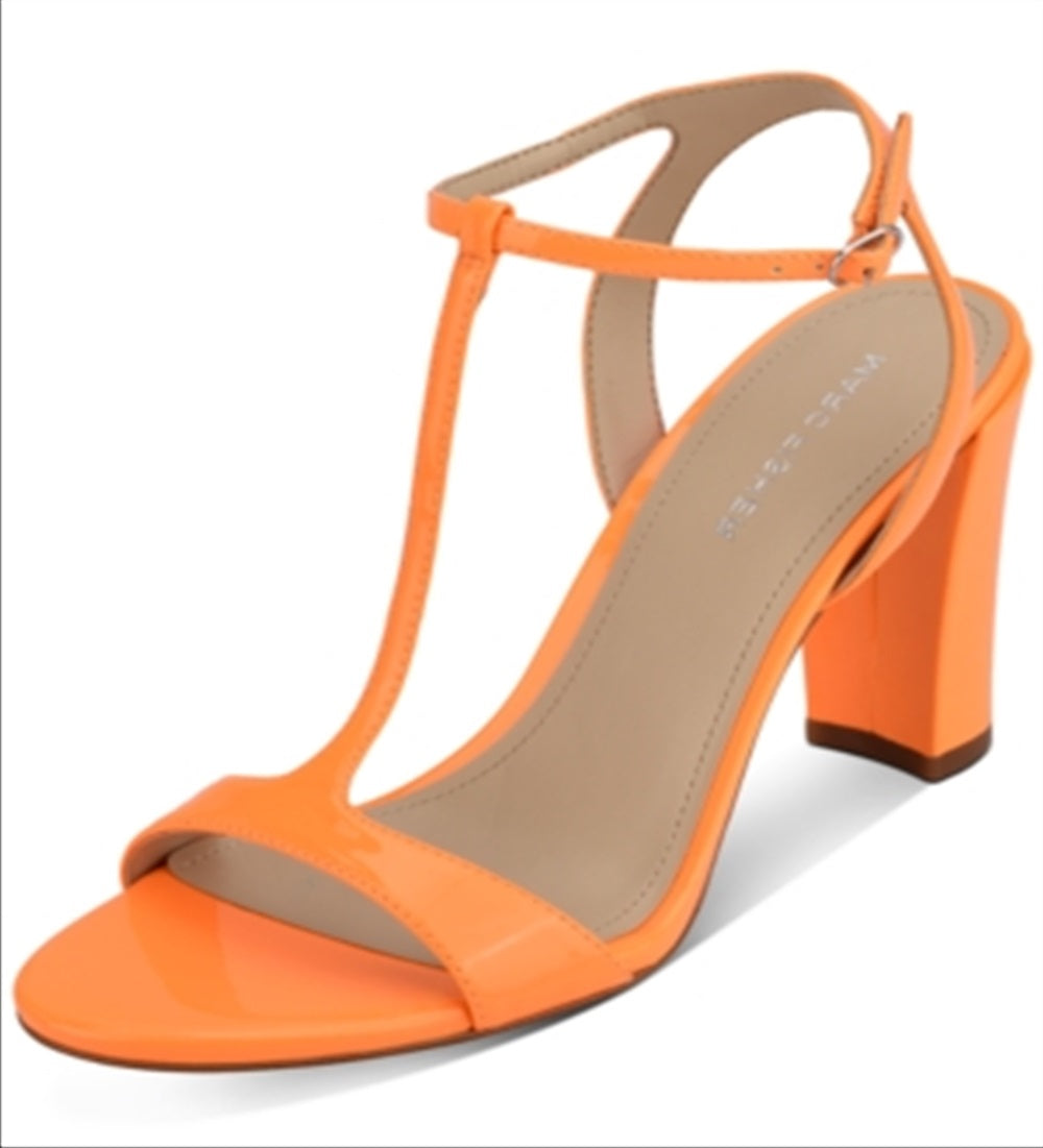 Marc Fisher Women's Toria T Strap Sandals Orange Size 9.5M