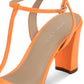 Marc Fisher Women's Toria T Strap Sandals Orange Size 9.5M