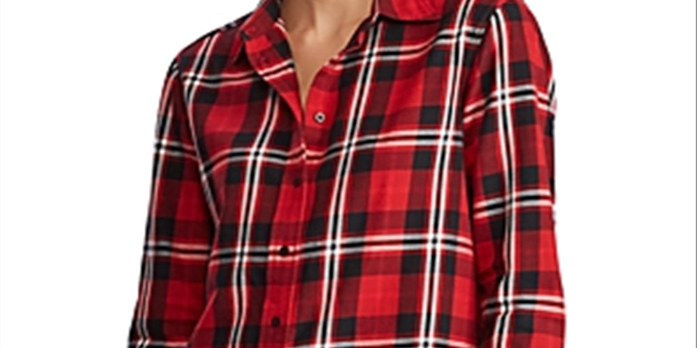 Ralph Lauren Women's Plaid Work Wear Button Down Top Red Size X-Large