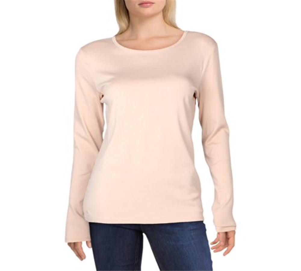 Ralph Lauren Women's Round Neck Long Sleeves T-Shirt Pink Size X-Large
