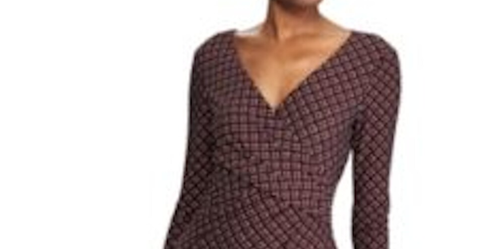 Ralph Lauren Women's 3/4 Sleeve Above the Knee Dress Purple Size 6 Petite