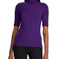 Ralph Lauren Women's Willa Elbow Sleeve Knit Top Purple Size Medium