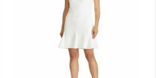 Ralph Lauren Women's Lace Yoke Crepe Dress White Size 16 Petite