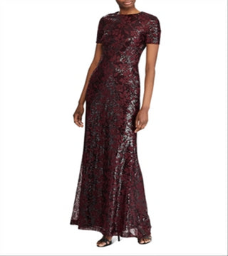 Ralph Lauren Women's Sequined Evening Gown Brown Size 16