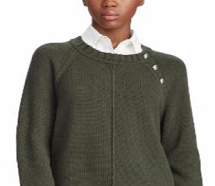 Ralph Lauren Women's Layered Cotton Blend Sweater Green Size X-Large