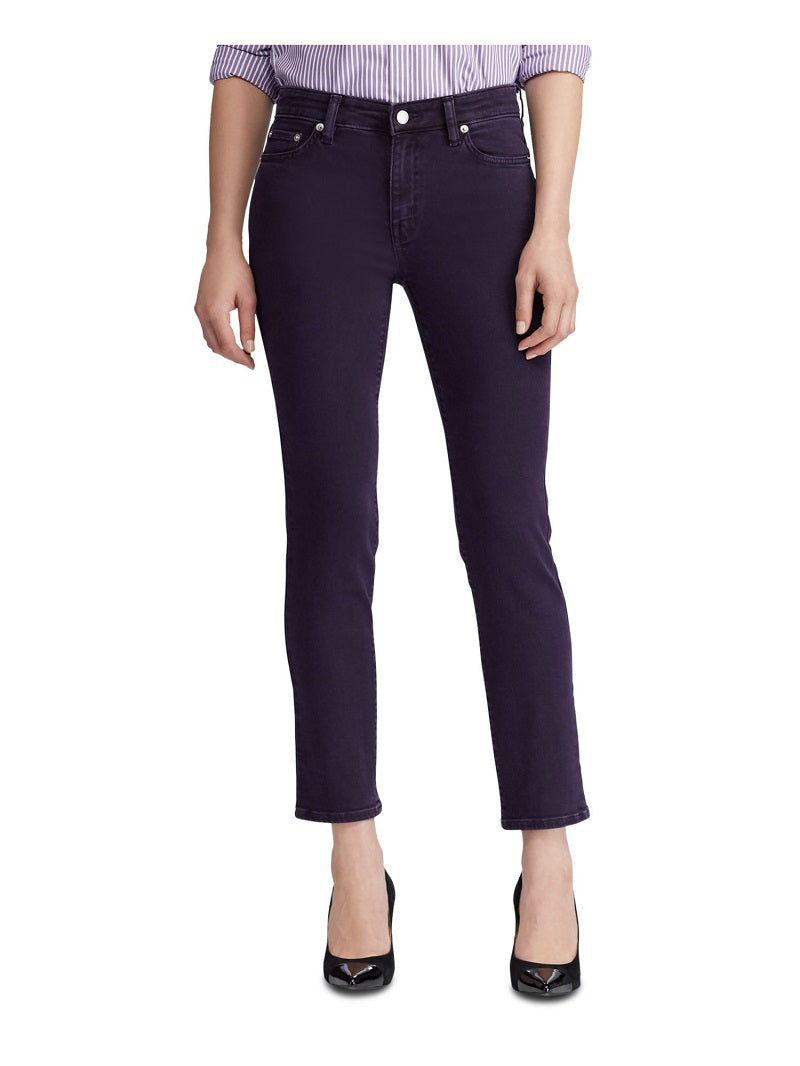 Ralph Lauren Women's Premier Straight Ankle Jeans Purple Size 18