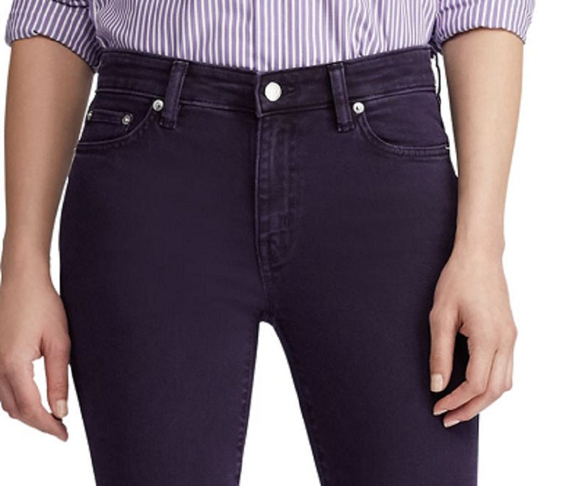 Ralph Lauren Women's Premier Straight Ankle Jeans Purple Size 18