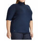 Ralph Lauren Women's Short Sleeve Turtle Neck Top Blue Size 2X