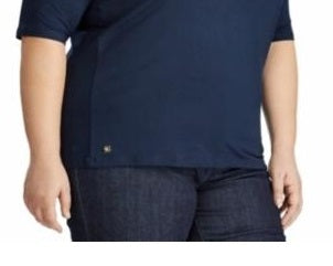 Ralph Lauren Women's Short Sleeve Turtle Neck Top Blue Size 2X