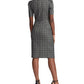 Ralph Lauren Women's Check Pouf Above The Knee Sheath Dress Gray Size 8