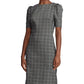 Ralph Lauren Women's Check Pouf Above The Knee Sheath Dress Gray Size 8