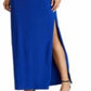 Ralph Lauren Women's Ruffle Sleeve Cold Shoulder Gown Blue Size 14