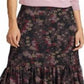 Ralph Lauren Women's Floral Print Georgette Skirt Black Size 12