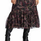 Ralph Lauren Women's Floral Print Georgette Skirt Black Size 12