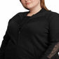 Ralph Lauren Women's Plus Lace Trim Fleece Jacket Black Size 2X
