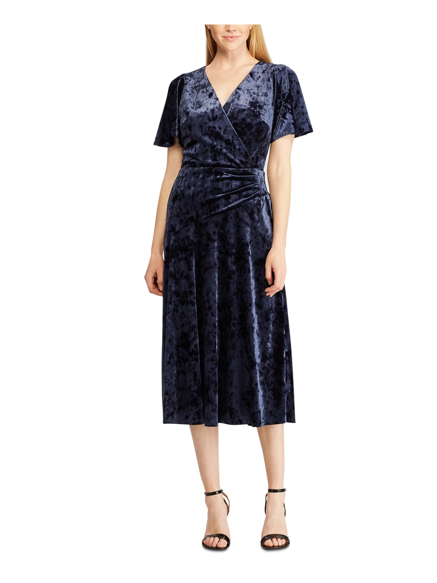 ralph-lauren-womens-short-sleeve-v-neck-midi-sheath-dress-blue-size-12