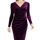 Ralph Lauren Women's Crossover V Neck Velvet Dress Purple Size 12