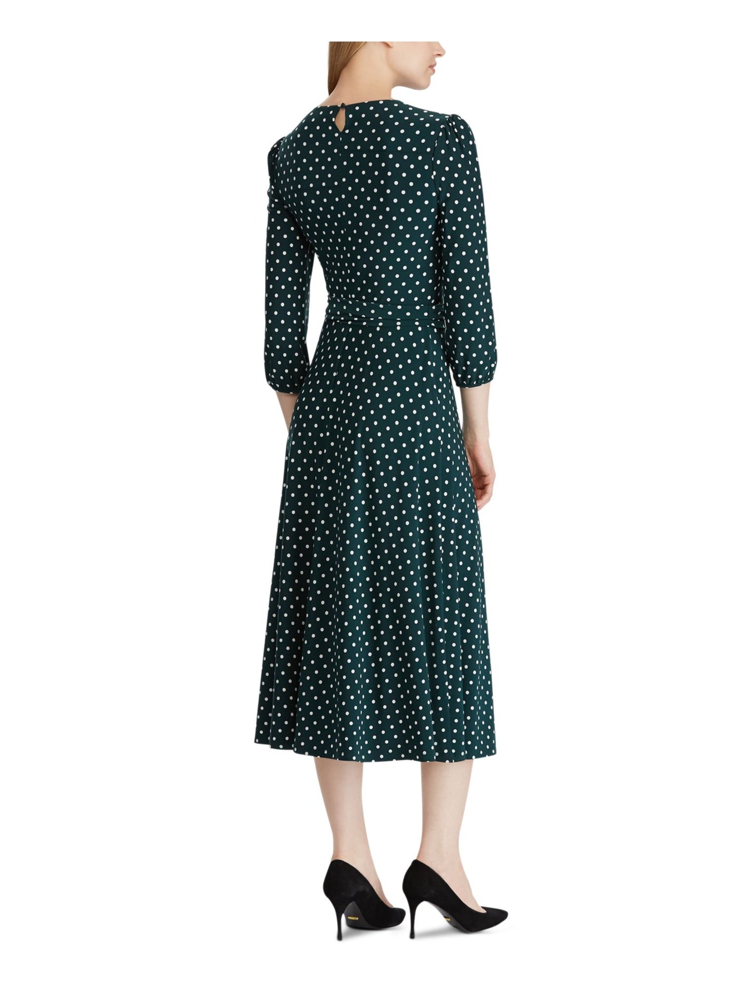 Ralph Lauren Women's Polka Dot A-Line Dress Black Size 6